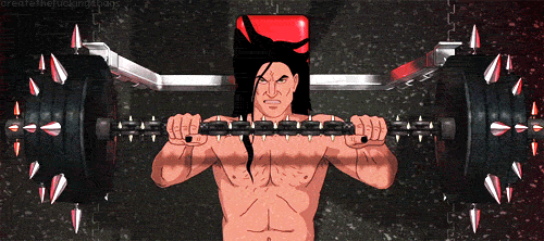 Nathan Weightlifting And Shouting "...A hundred!" GIF