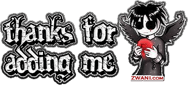 Emo Angel Holding a Broken Heart. The caption says "thanks for adding me" Gittler GIF